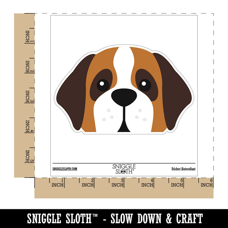 Peeking Saint Bernard Dog Waterproof Vinyl Phone Tablet Laptop Water Bottle Car Window Bumper Decal Sticker Set - 5 Pack
