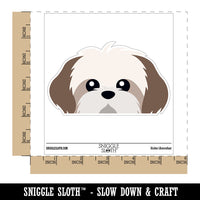Peeking Shih Tzu Dog Waterproof Vinyl Phone Tablet Laptop Water Bottle Car Window Bumper Decal Sticker Set - 5 Pack