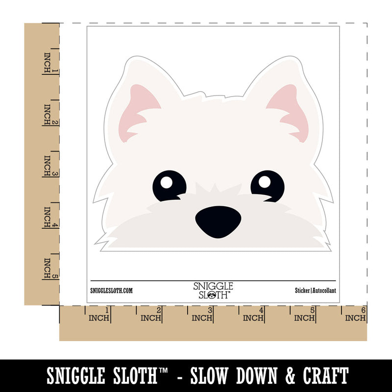 Peeking Westie West Highland Terrier Dog Waterproof Vinyl Phone Tablet Laptop Water Bottle Car Window Bumper Decal Sticker Set - 5 Pack