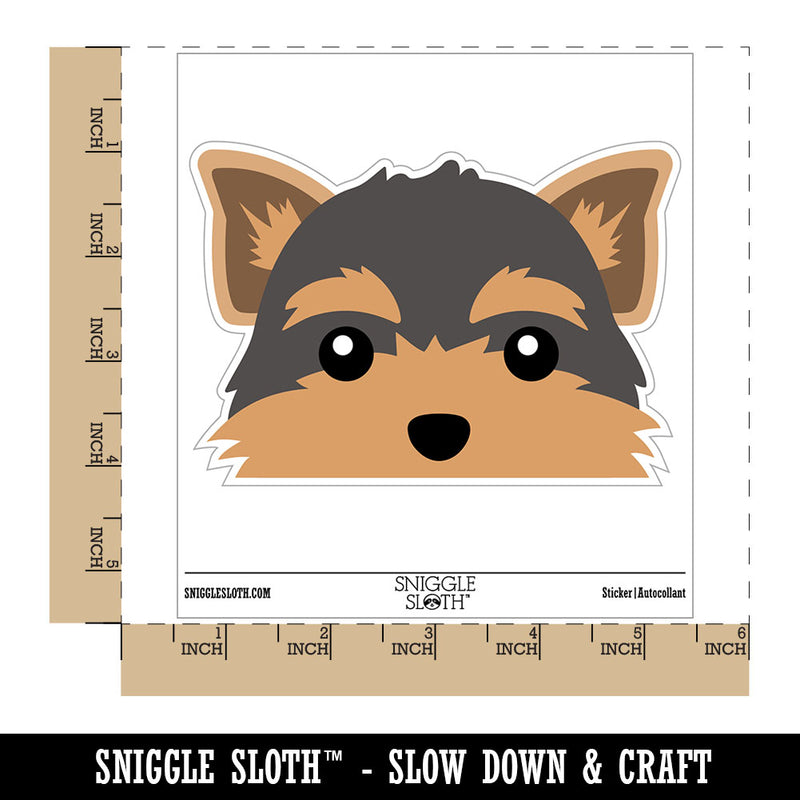 Peeking Yorkshire Terrier Yorkie Dog Waterproof Vinyl Phone Tablet Laptop Water Bottle Car Window Bumper Decal Sticker Set - 5 Pack