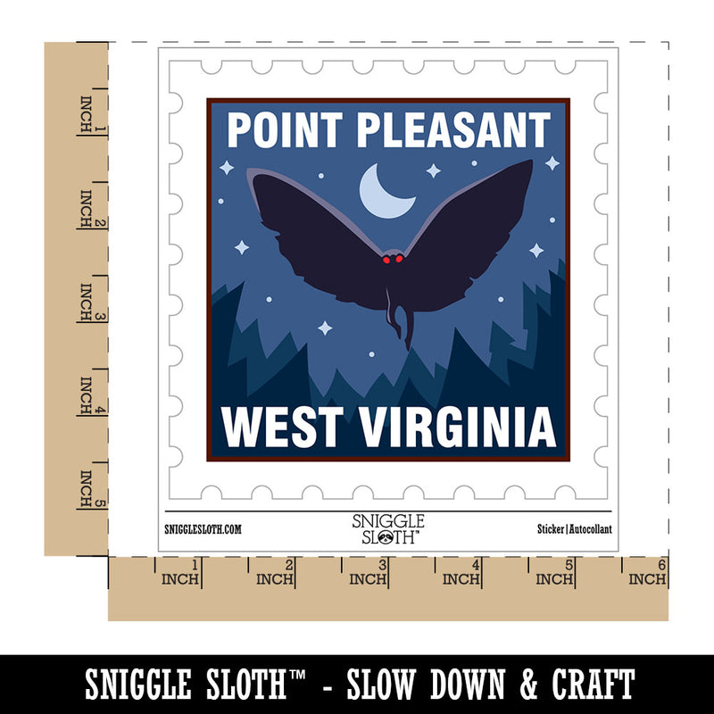Point Pleasant West Virginia Mothman Cryptid Destination Waterproof Vinyl Phone Tablet Laptop Water Bottle Car Window Bumper Decal Sticker Set - 5 Pack