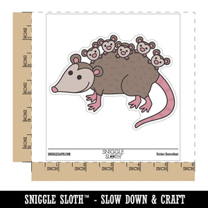 Possum Opossum Carrying Babies Waterproof Vinyl Phone Tablet Laptop Water Bottle Car Window Bumper Decal Sticker Set - 5 Pack