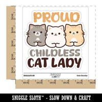 Proud Childless Cat Lady Waterproof Vinyl Phone Tablet Laptop Water Bottle Car Window Bumper Decal Sticker Set - 5 Pack