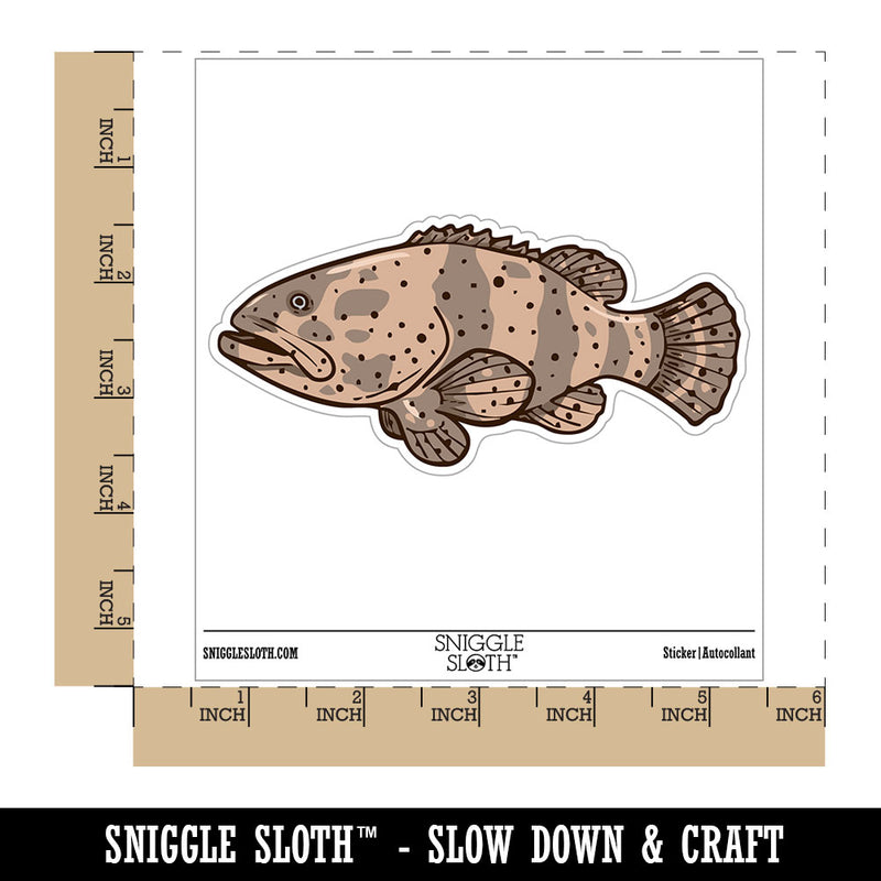 Realisitc Grouper Spotted Fish Waterproof Vinyl Phone Tablet Laptop Water Bottle Car Window Bumper Decal Sticker Set - 5 Pack
