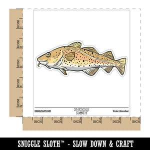 Realistic Atlantic Cod Spotted Fish Waterproof Vinyl Phone Tablet Laptop Water Bottle Car Window Bumper Decal Sticker Set - 5 Pack