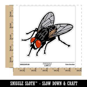Realistic Housefly Fly Bug Insect Pest Waterproof Vinyl Phone Tablet Laptop Water Bottle Car Window Bumper Decal Sticker Set - 5 Pack