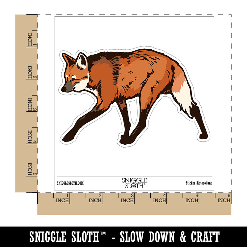 Realistic Maned Wolf South American Wild Canine Waterproof Vinyl Phone Tablet Laptop Water Bottle Car Window Bumper Decal Sticker Set - 5 Pack