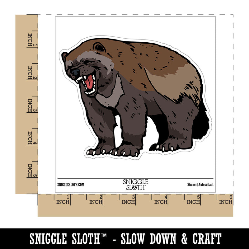 Realistic Snarling Wolverine Animal Waterproof Vinyl Phone Tablet Laptop Water Bottle Car Window Bumper Decal Sticker Set - 5 Pack