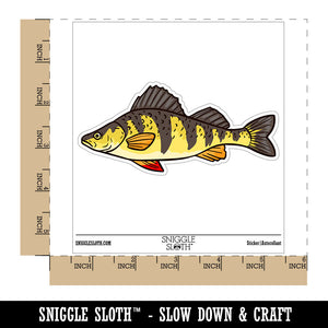 Realistic Yellow Perch Striped Fish Waterproof Vinyl Phone Tablet Laptop Water Bottle Car Window Bumper Decal Sticker Set - 5 Pack