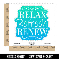 Relax Refresh Renew Waterproof Vinyl Phone Tablet Laptop Water Bottle Car Window Bumper Decal Sticker Set - 5 Pack