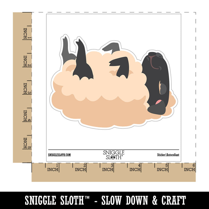 Relaxed Sleeping Lamb Sheep Waterproof Vinyl Phone Tablet Laptop Water Bottle Car Window Bumper Decal Sticker Set - 5 Pack