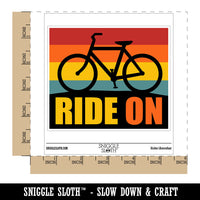 Ride on Bike Riding Cycle Waterproof Vinyl Phone Tablet Laptop Water Bottle Car Window Bumper Decal Sticker Set - 5 Pack