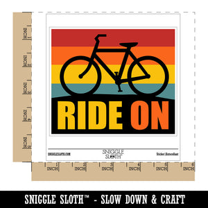 Ride on Bike Riding Cycle Waterproof Vinyl Phone Tablet Laptop Water Bottle Car Window Bumper Decal Sticker Set - 5 Pack