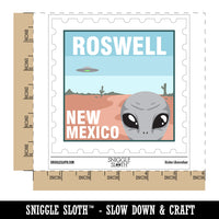 Roswell New Mexico Destination Stamp Alien UFO Waterproof Vinyl Phone Tablet Laptop Water Bottle Car Window Bumper Decal Sticker Set - 5 Pack
