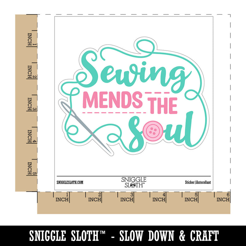 Sewing Mends the Soul Waterproof Vinyl Phone Tablet Laptop Water Bottle Car Window Bumper Decal Sticker Set - 5 Pack