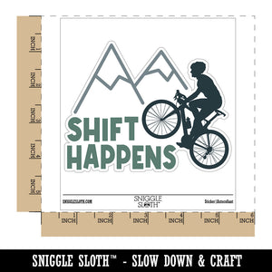 Shift Happens Bike Cycling Waterproof Vinyl Phone Tablet Laptop Water Bottle Car Window Bumper Decal Sticker Set - 5 Pack