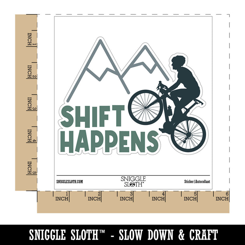 Shift Happens Bike Cycling Waterproof Vinyl Phone Tablet Laptop Water Bottle Car Window Bumper Decal Sticker Set - 5 Pack