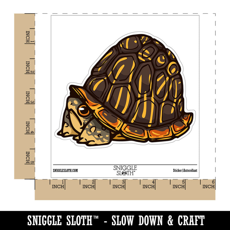 Shy Hiding Western Box Turtle Cartoon Waterproof Vinyl Phone Tablet Laptop Water Bottle Car Window Bumper Decal Sticker Set - 5 Pack