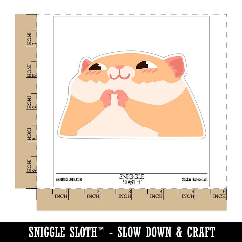 Shy Nervous Peeking Hamster Waterproof Vinyl Phone Tablet Laptop Water Bottle Car Window Bumper Decal Sticker Set - 5 Pack