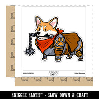 Sir Corgnelius Brave Corgi Dog Knight Flail Waterproof Vinyl Phone Tablet Laptop Water Bottle Car Window Bumper Decal Sticker Set - 5 Pack