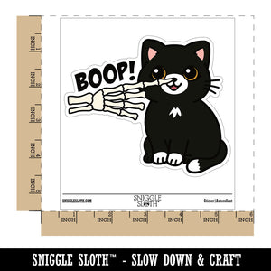 Skeleton Hand Boop Cat Nose Waterproof Vinyl Phone Tablet Laptop Water Bottle Car Window Bumper Decal Sticker Set - 5 Pack