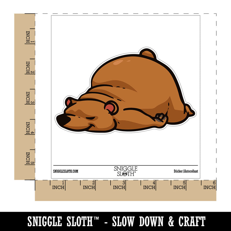 Sleeping Cartoon Bear Waterproof Vinyl Phone Tablet Laptop Water Bottle Car Window Bumper Decal Sticker Set - 5 Pack