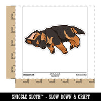 Sleeping German Shepherd Puppy Dog Cute Waterproof Vinyl Phone Tablet Laptop Water Bottle Car Window Bumper Decal Sticker Set - 5 Pack
