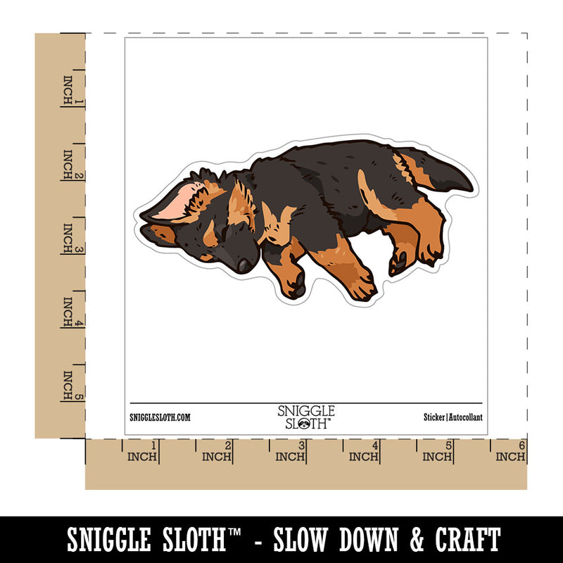 Sleeping German Shepherd Puppy Dog Cute Waterproof Vinyl Phone Tablet Laptop Water Bottle Car Window Bumper Decal Sticker Set - 5 Pack