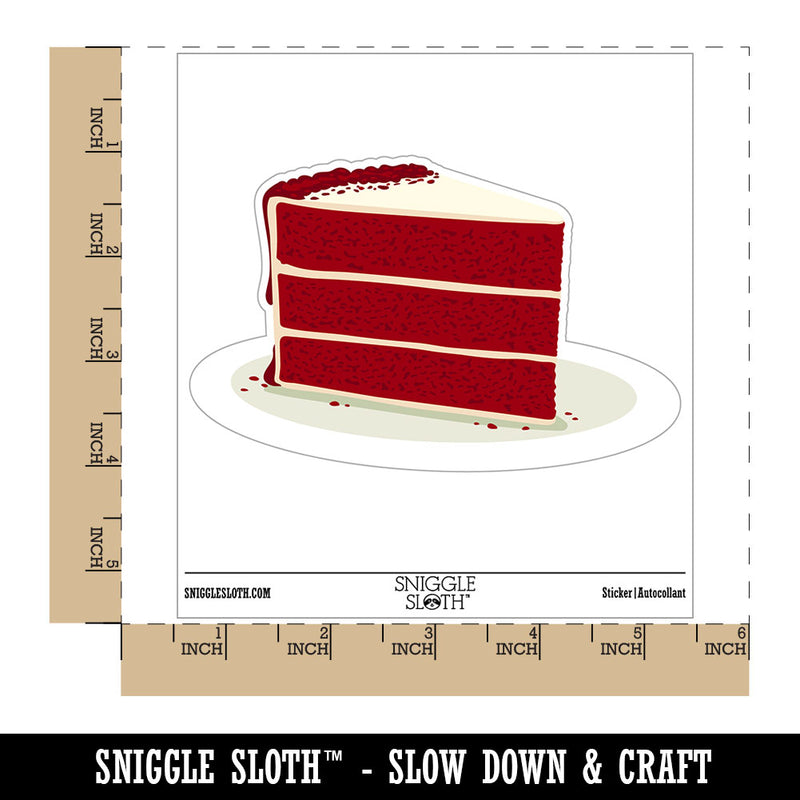 Slice of Decadant Red Velvet Cake Waterproof Vinyl Phone Tablet Laptop Water Bottle Car Window Bumper Decal Sticker Set - 5 Pack