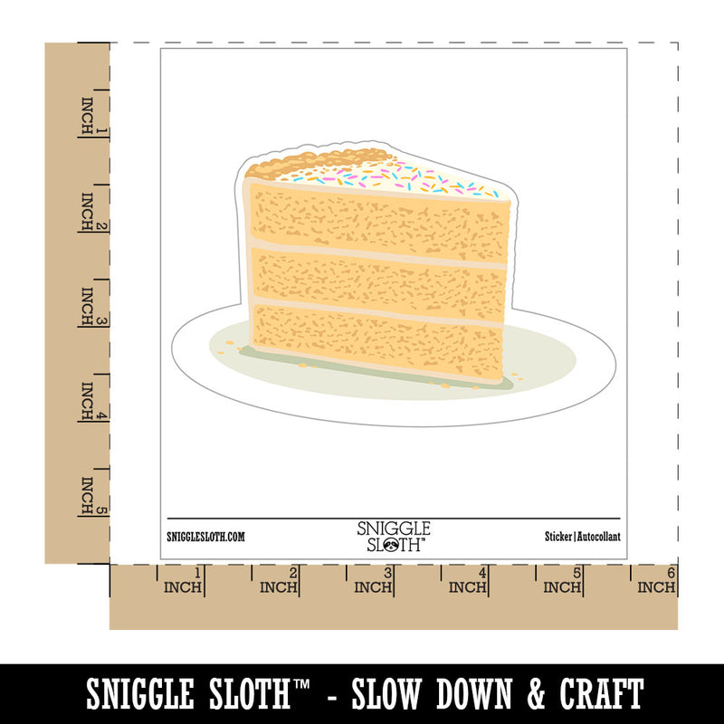 Slice of Yellow Birthday Cake Waterproof Vinyl Phone Tablet Laptop Water Bottle Car Window Bumper Decal Sticker Set - 5 Pack