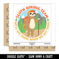 Sloth Hiking Team Waterproof Vinyl Phone Tablet Laptop Water Bottle Car Window Bumper Decal Sticker Set - 5 Pack