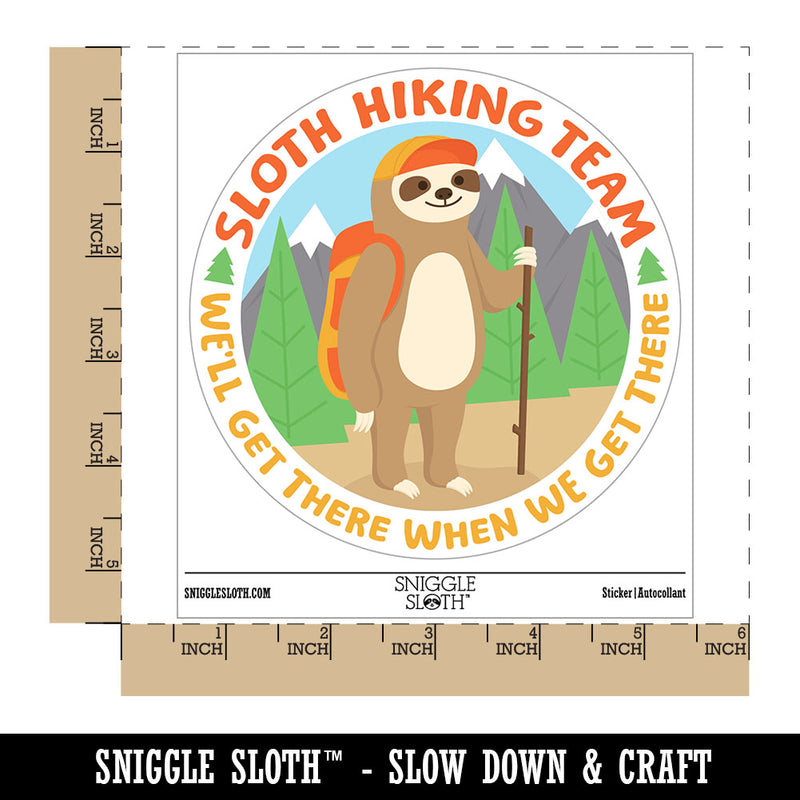 Sloth Hiking Team Waterproof Vinyl Phone Tablet Laptop Water Bottle Car Window Bumper Decal Sticker Set - 5 Pack