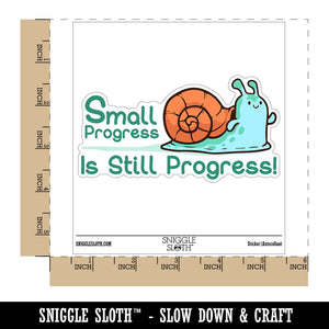 Small Progress is Still Progress Motivational Snail Waterproof Vinyl Phone Tablet Laptop Water Bottle Car Window Bumper Decal Sticker Set - 5 Pack