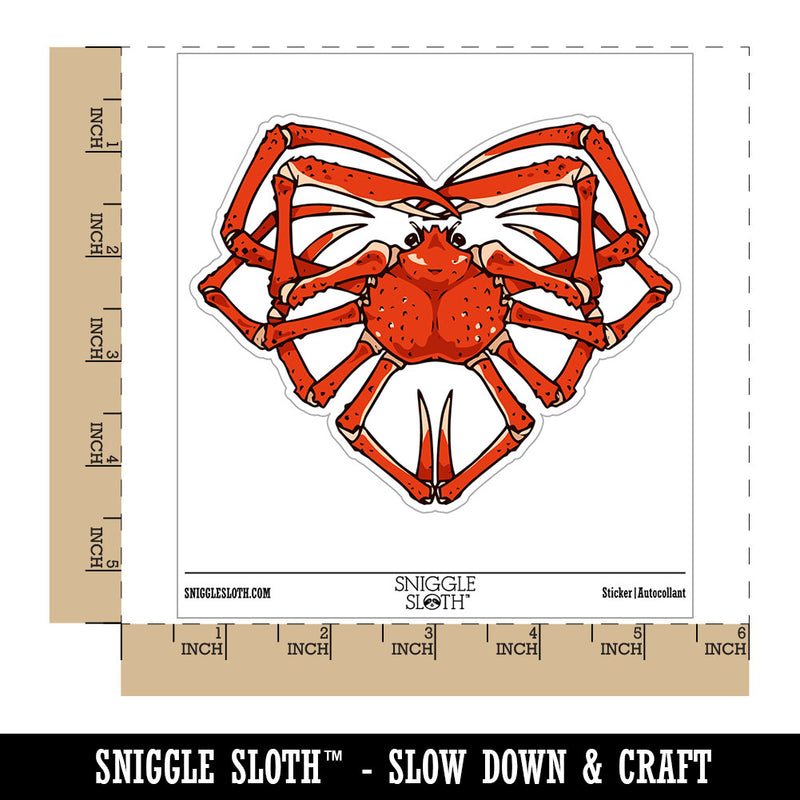Snow Crab Legs Seafood Heart Waterproof Vinyl Phone Tablet Laptop Water Bottle Car Window Bumper Decal Sticker Set - 5 Pack