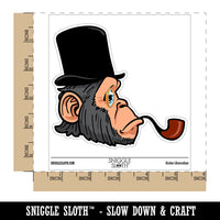 Sophisticated Chimp Ape Monkey Top Hat Pipe Waterproof Vinyl Phone Tablet Laptop Water Bottle Car Window Bumper Decal Sticker Set - 5 Pack
