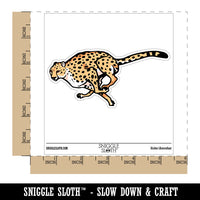 Speedy Cheetah Running Fast Cat Waterproof Vinyl Phone Tablet Laptop Water Bottle Car Window Bumper Decal Sticker Set - 5 Pack