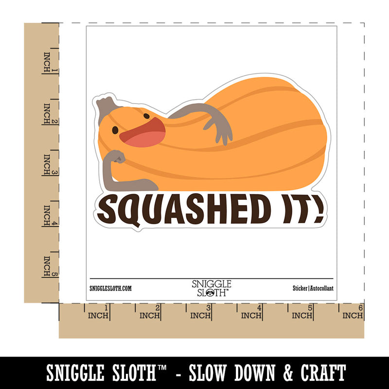 Squashed It Gourd Food Grocery Compliment Waterproof Vinyl Phone Tablet Laptop Water Bottle Car Window Bumper Decal Sticker Set - 5 Pack