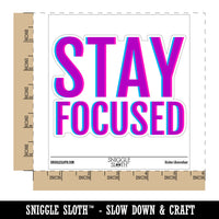 Stay Focused Double Vision Optical Illusion Waterproof Vinyl Phone Tablet Laptop Water Bottle Car Window Bumper Decal Sticker Set - 5 Pack