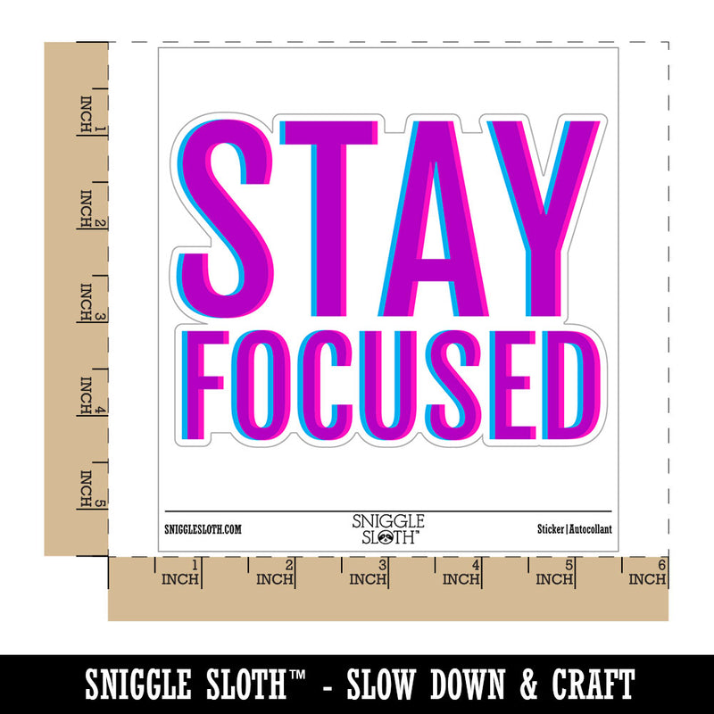 Stay Focused Double Vision Optical Illusion Waterproof Vinyl Phone Tablet Laptop Water Bottle Car Window Bumper Decal Sticker Set - 5 Pack