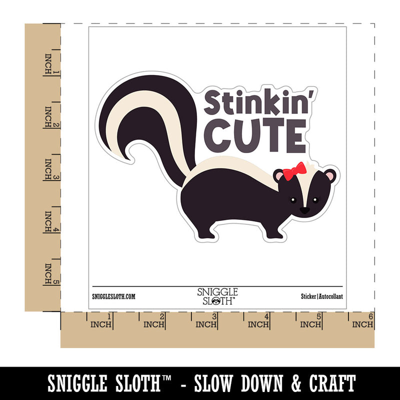 Stinkin Cute Skunk Waterproof Vinyl Phone Tablet Laptop Water Bottle Car Window Bumper Decal Sticker Set - 5 Pack