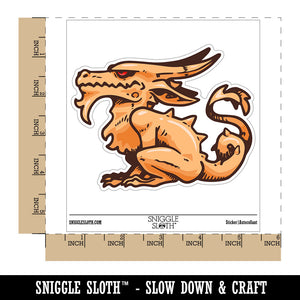Stoic Dragon Kobold Creature Sitting Waterproof Vinyl Phone Tablet Laptop Water Bottle Car Window Bumper Decal Sticker Set - 5 Pack