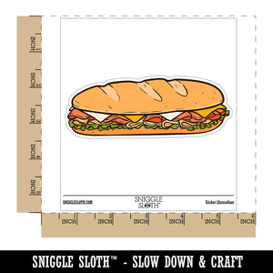 Submarine Sandwich Hoagie Hero Sub Bread Waterproof Vinyl Phone Tablet Laptop Water Bottle Car Window Bumper Decal Sticker Set - 5 Pack