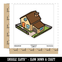 Suburban House with Garage and Fence Home Waterproof Vinyl Phone Tablet Laptop Water Bottle Car Window Bumper Decal Sticker Set - 5 Pack