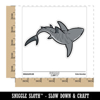Swimming Tiger Shark Ocean Fish Waterproof Vinyl Phone Tablet Laptop Water Bottle Car Window Bumper Decal Sticker Set - 5 Pack