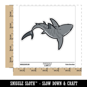 Swimming Tiger Shark Ocean Fish Waterproof Vinyl Phone Tablet Laptop Water Bottle Car Window Bumper Decal Sticker Set - 5 Pack