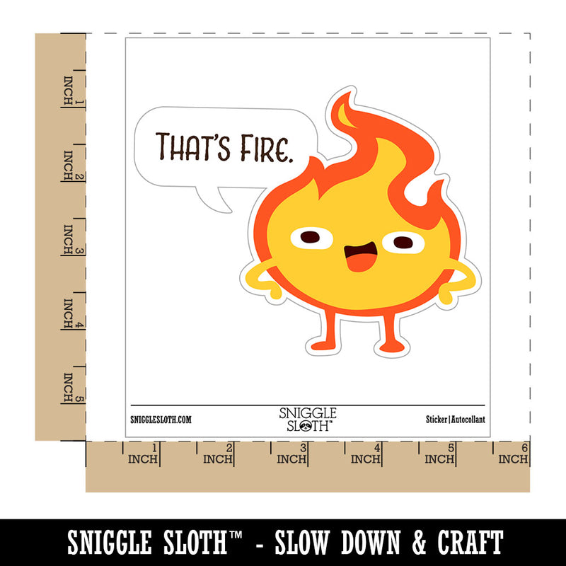 That's Fire Funny Flame Cartoon Compliment Waterproof Vinyl Phone Tablet Laptop Water Bottle Car Window Bumper Decal Sticker Set - 5 Pack