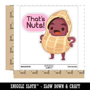 That's Nuts Cute Suprised Peanut in Shell Waterproof Vinyl Phone Tablet Laptop Water Bottle Car Window Bumper Decal Sticker Set - 5 Pack