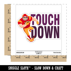 Touch Down Football Player Running Sports Waterproof Vinyl Phone Tablet Laptop Water Bottle Car Window Bumper Decal Sticker Set - 5 Pack