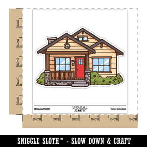 Traditional Craftsman Style House Home Waterproof Vinyl Phone Tablet Laptop Water Bottle Car Window Bumper Decal Sticker Set - 5 Pack