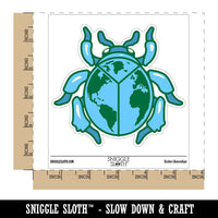 Travel Bug World Globe Beetle Waterproof Vinyl Phone Tablet Laptop Water Bottle Car Window Bumper Decal Sticker Set - 5 Pack